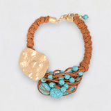 Turquoise Beaded Statement Necklace - Q03476