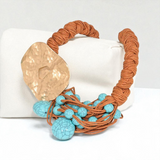 Turquoise Beaded Statement Necklace - Q03476