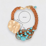 Turquoise Beaded Statement Necklace - Q03476