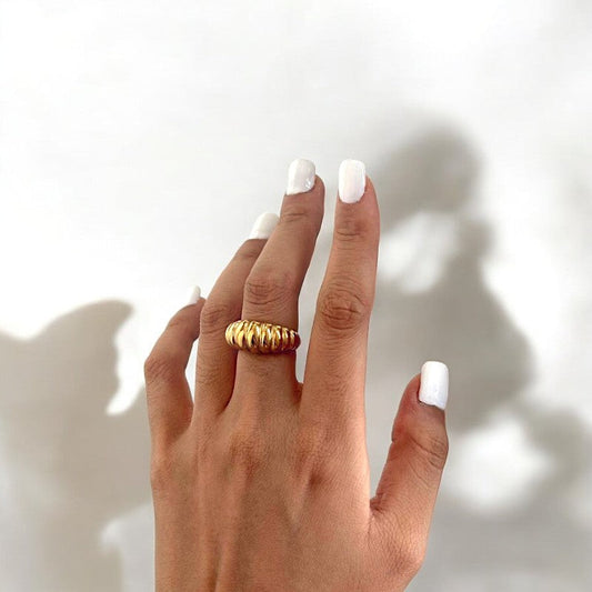 Gold Chunky Statement Stainless Steel Ring