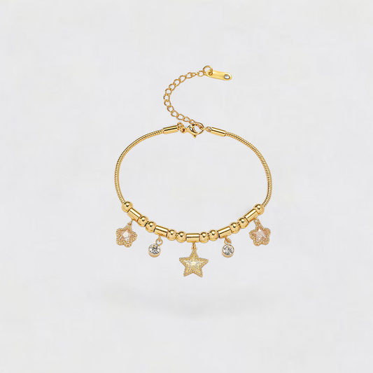 Gold Titanium Steel Star Bracelet