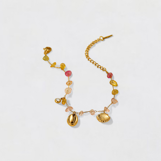 Gold Colorful Shell Stainless Steel Bracelet