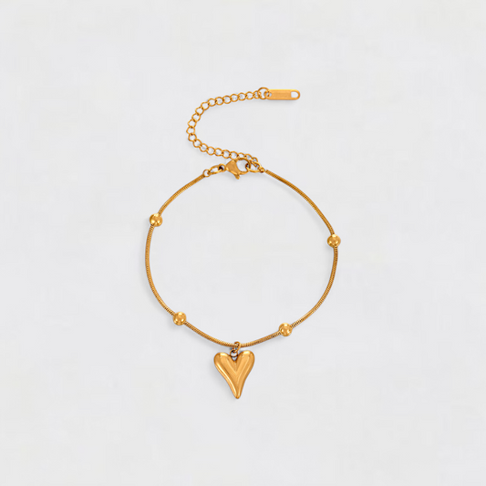 Gold Heart Titanium Steel Bracelet