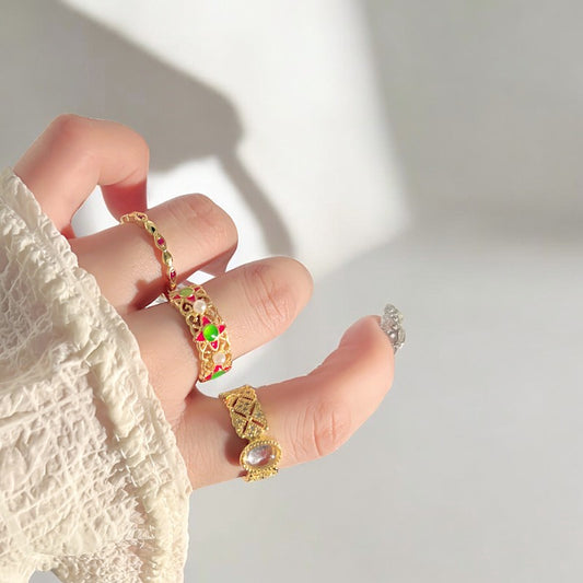 Gold Geometric Open Ring