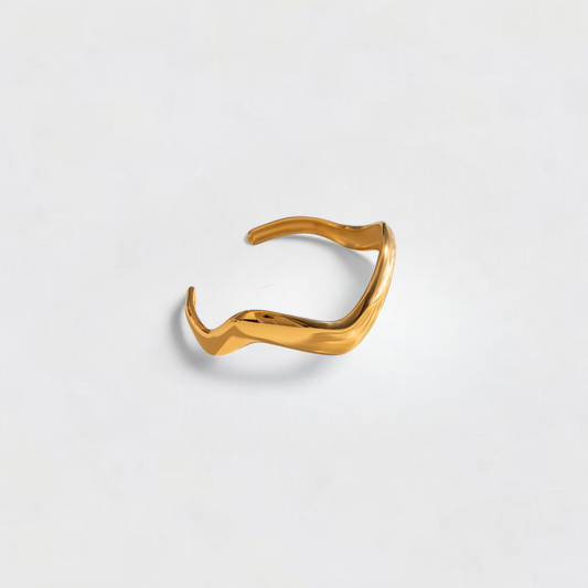 Gold Irregular Stainless Steel Cuff Bangle Bracelet