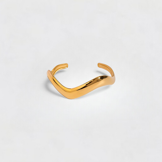 Gold Irregular Stainless Steel Cuff Bangle Bracelet