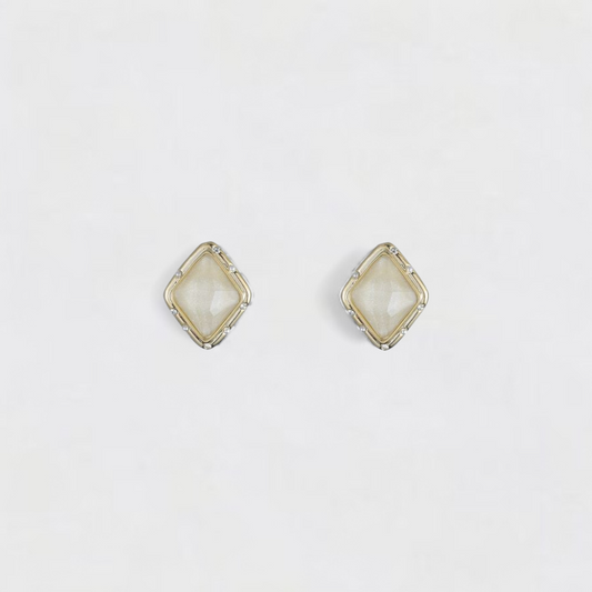 Gold Diamond Statement Stud Copper Earrings